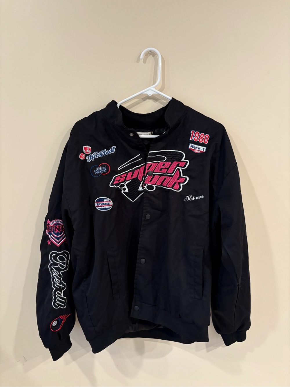 Zhengpai Fushi Super Punk Embroidered Varsity Jacket 🖤🏈